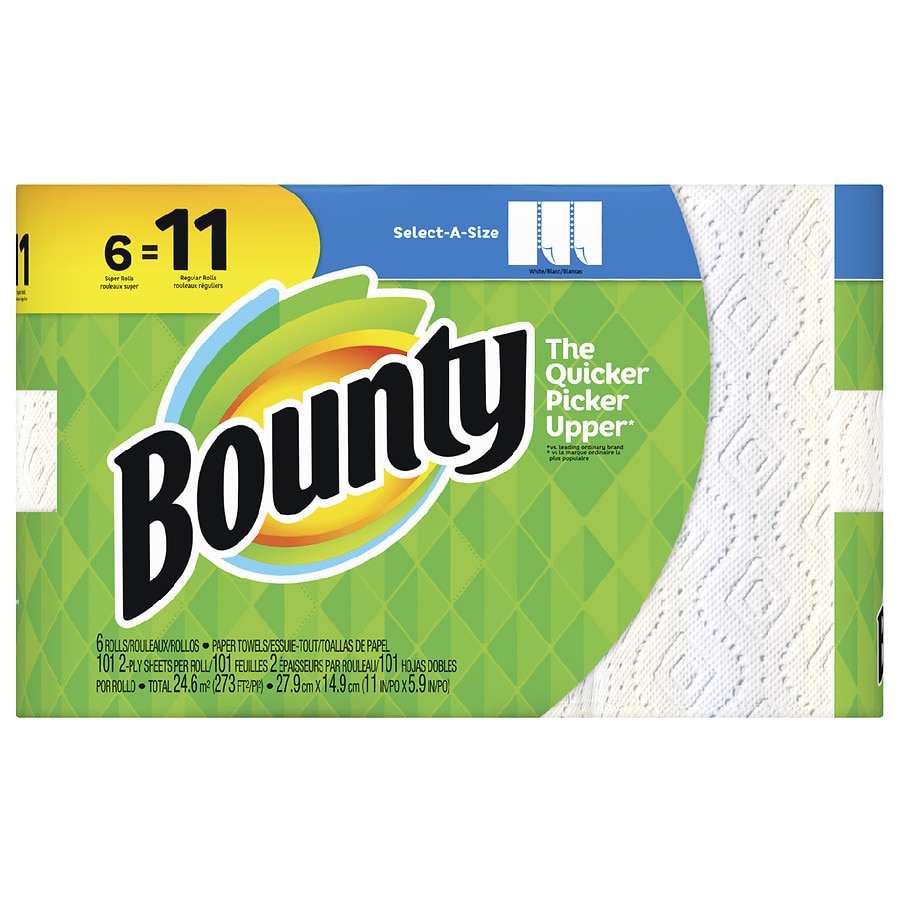 Bounty Select-A-Size, 6 Super Rolls White - for $9.99 + in store pickup - $9.99
