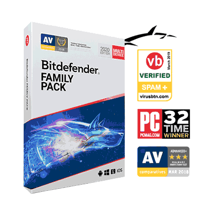 Bitdefender Family Pack 2020 15 users $37.95