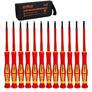 12-Piece Precision Insulated Screwdriver Set, 1000V $9.99