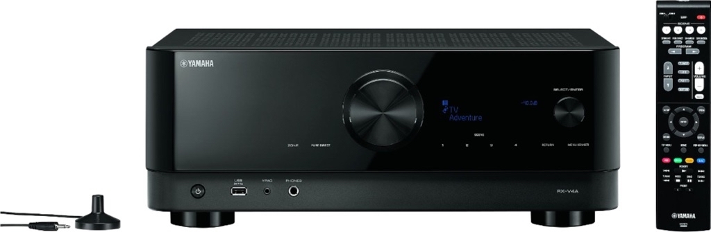 OPEN BOX Excellent  YMMV : Yamaha RX-V4A 5.2-channel AV Receiver with 8K HDMI and MusicCast Black RX-V4ABL - $306.99