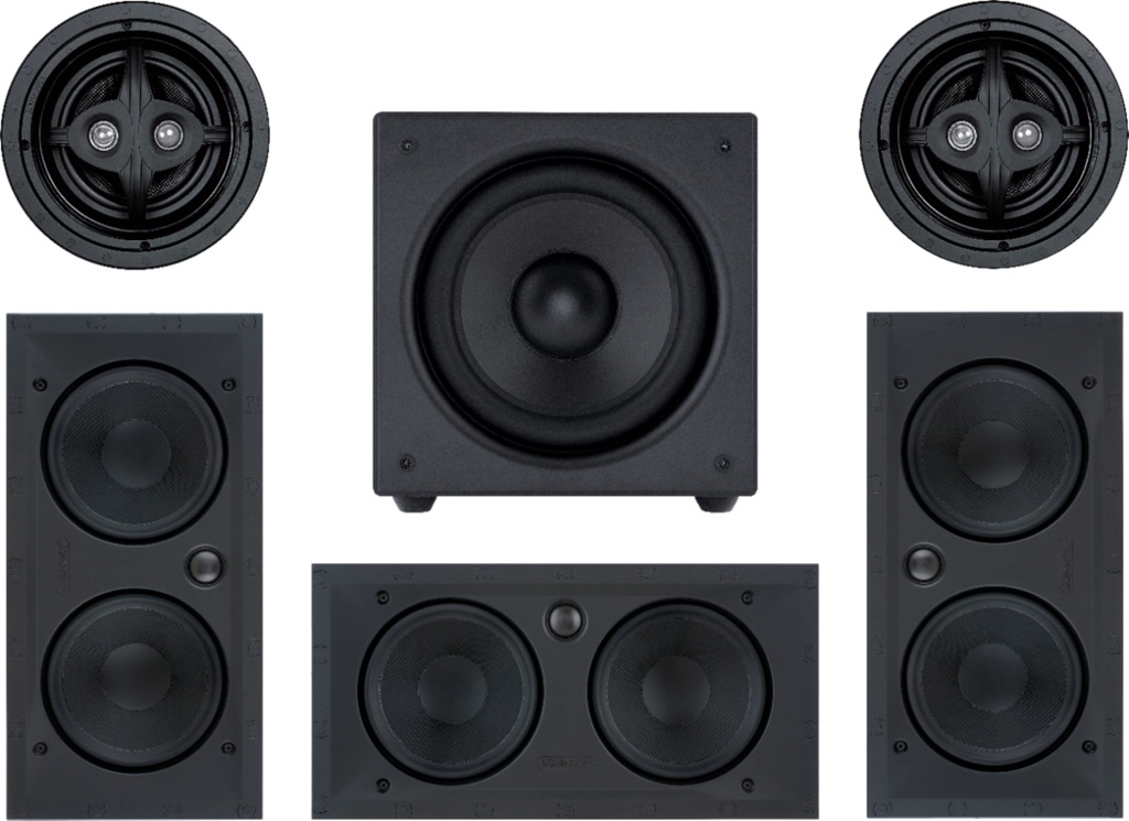 Sonance MAG5.1 PREMIUM Mag Series  5.1-Ch. Premium 6-1/2" In-Wall Surround Sound Speaker System with Wireless Subwoofer (Each) Paintable White 93470 - $1199.99