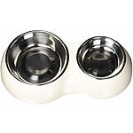 Catit Double Diner cat dish (white)  $3.59 w/free prime shipping