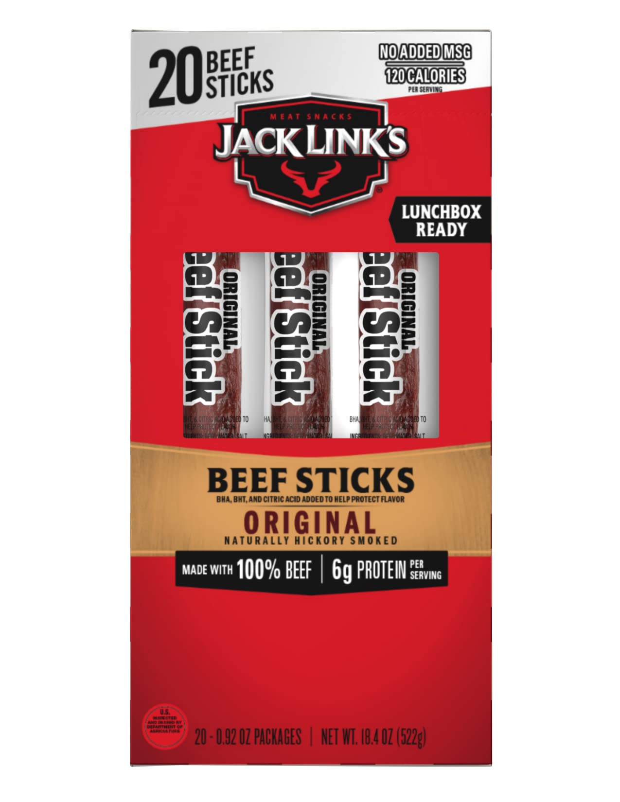 20-Count 0.92-Oz. Jack Link's Protein Snack Beef Sticks (Original) $7.51 w/ S&S + Free Shipping w/ Prime or on $35+