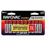 12-Pack Rayovac Fusion Alkaline Batteries (AA or AAA) $4 + Free Store Pickup on $10+
