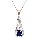 szul.com Lab Created Sapphire and White Topaz Andrea Pendant in 14K Rose Gold with .925 Sterling Silver $21.49