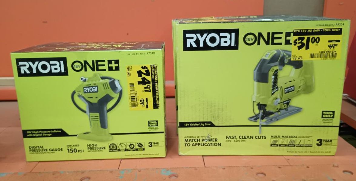 RYOBI ONE+ 18V Cordless Orbital Jig Saw (Tool Only) Battery & Saw Blade Set NOT INCLUDED  Home Depot Clearance YMMV $31