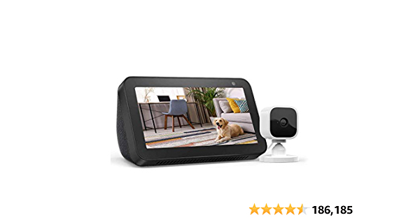 Echo Show 5 Charcoal with Blink Mini Indoor Smart Security Camera, 1080 HD with Motion Detection - $50