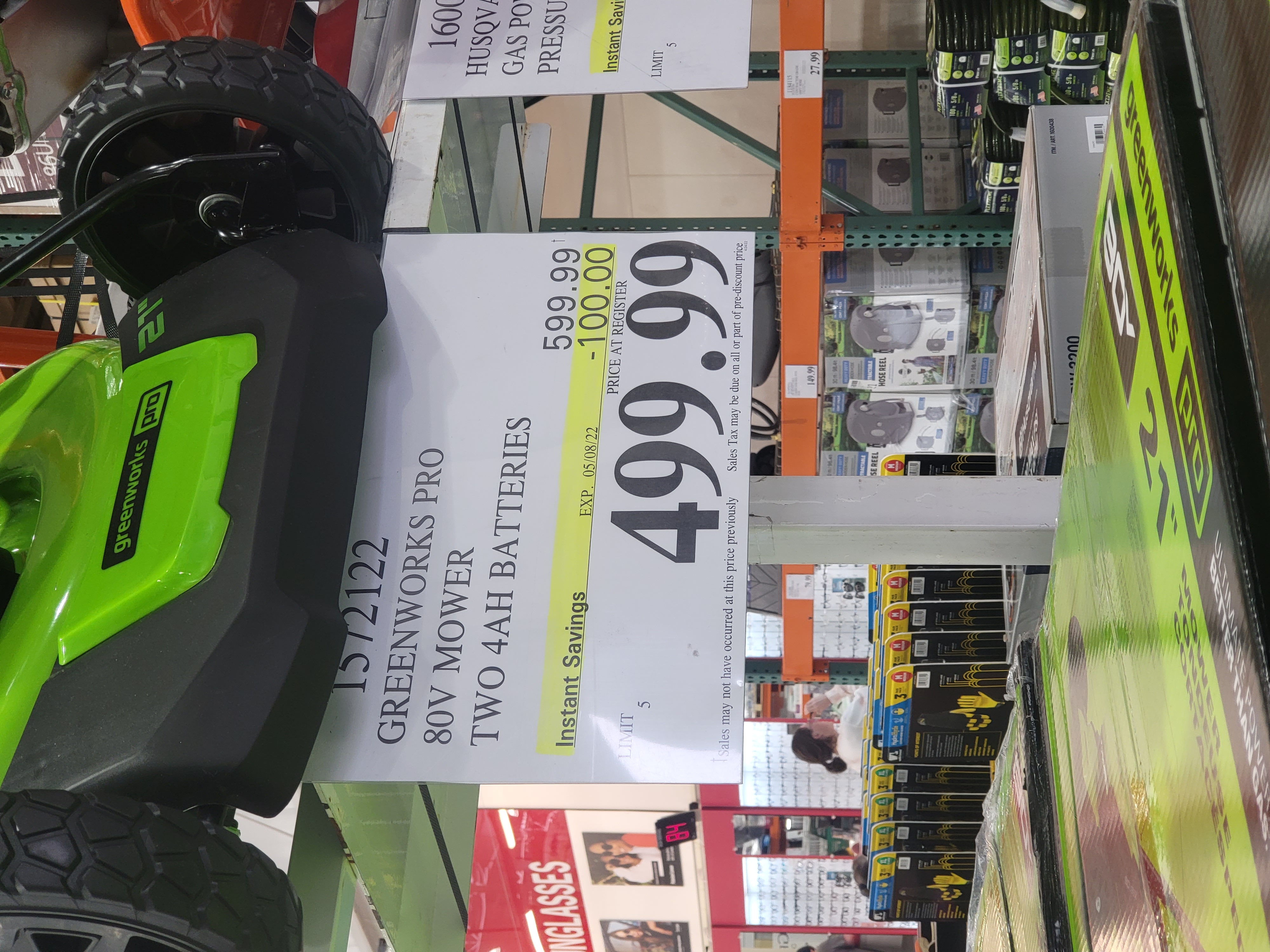 Costco Members: Greenworks 80V Mower w/ 2x 4AH Batteries & Rapid Charger $499.99