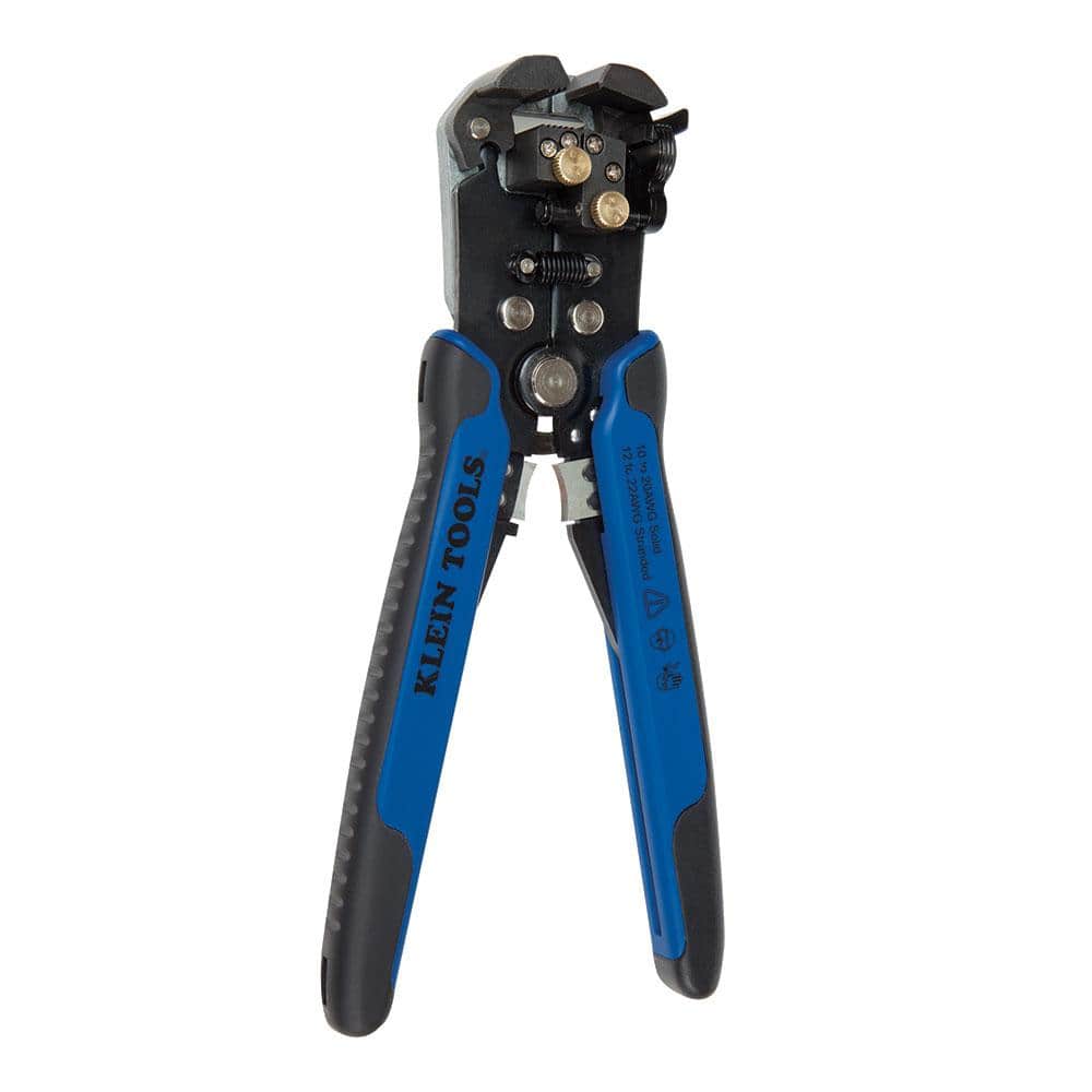 Klein Tools 8-1/4 in. Self-Adjusting Wire Stripper for 10-20 AWG, 12-22 AWG, and Romex Wire - $15.73 Home Depot
