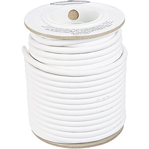 Amazon Basics 12-gauge Audio Speaker Wire Cable - 99.9% Oxygen-Free Copper,White,100-foot $29.99