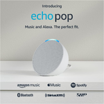Echo Pop | Full sound compact smart speaker with Alexa | Glacier | Amazon $19.99