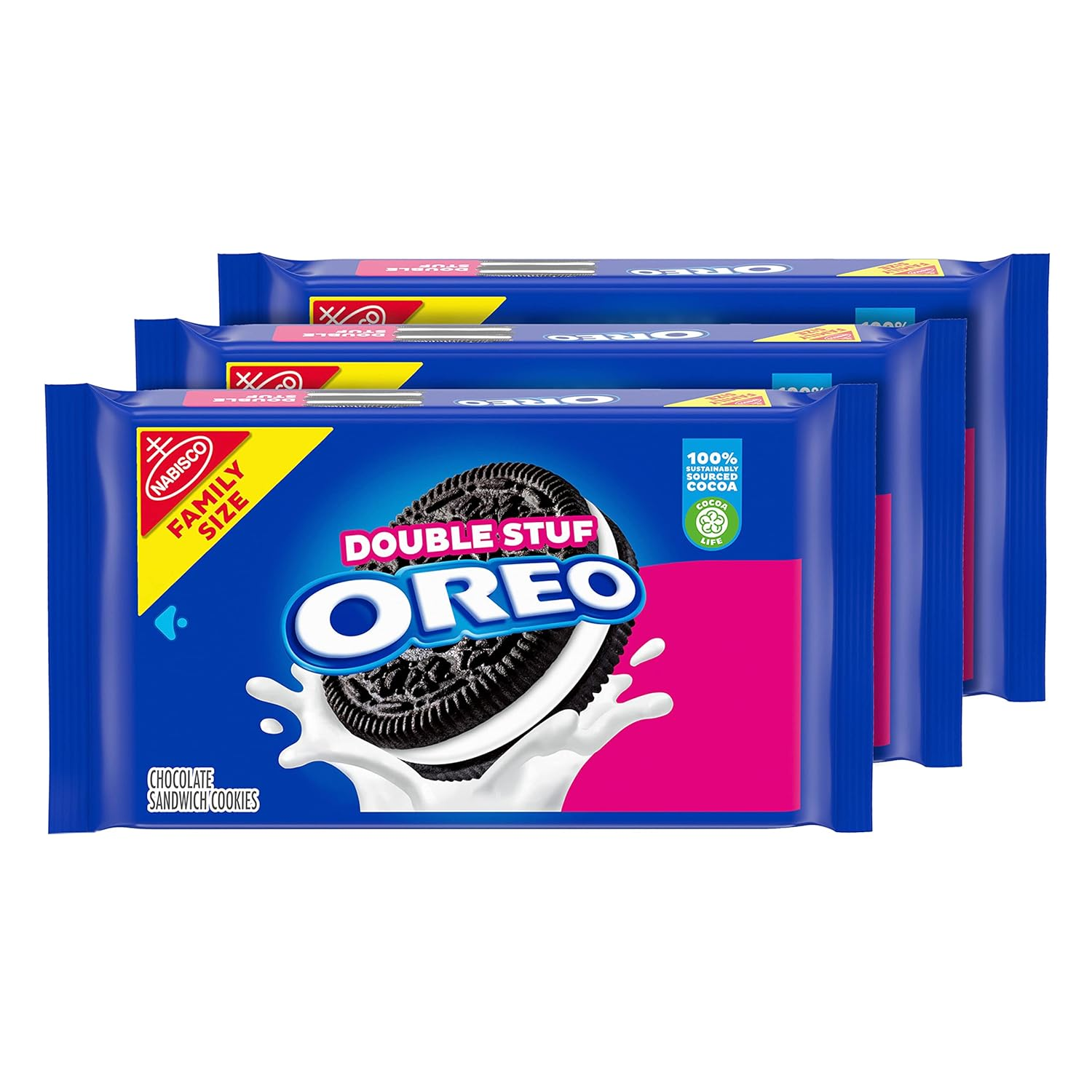 Amazon.com: OREO Double Stuf Chocolate Sandwich Cookies, Family Size, 3 Packs : Oreo: Books $8.46