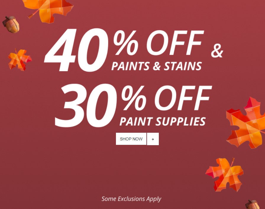 SherwinWilliams 40 Off Paint & Stains & 30 Off Paint Supplies Offer valid 9/16/2022 9/19/2022