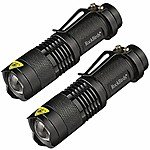 RockBirds LED Flashlights, Ultra Bright Mini 3 Modes Tactical Flashlight 300 Lumens with Fluorescent Ring (2 Pack) $6.99