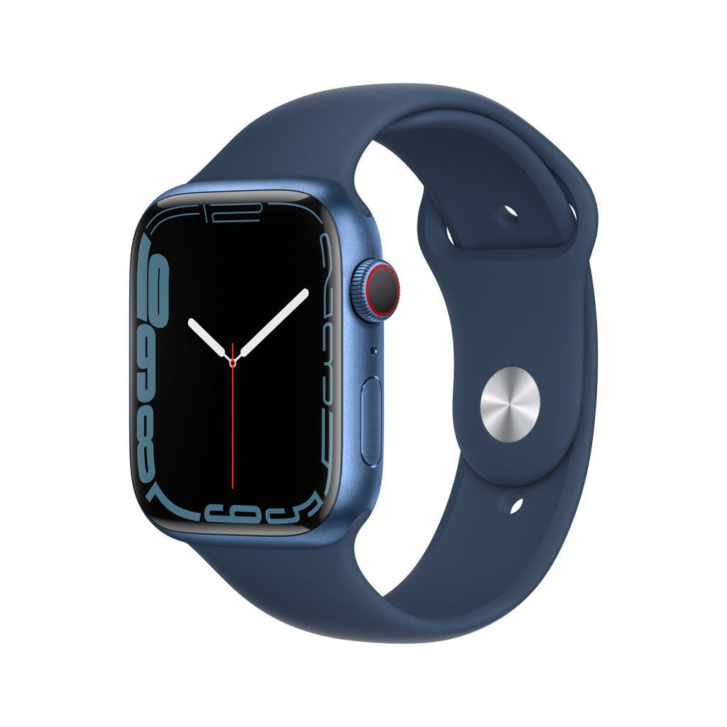Apple Watch Series 7 GPS + Cellular, 45mm Blue Aluminum Case with Abyss Blue Sport Band - Regular - Walmart.com - $460.71
