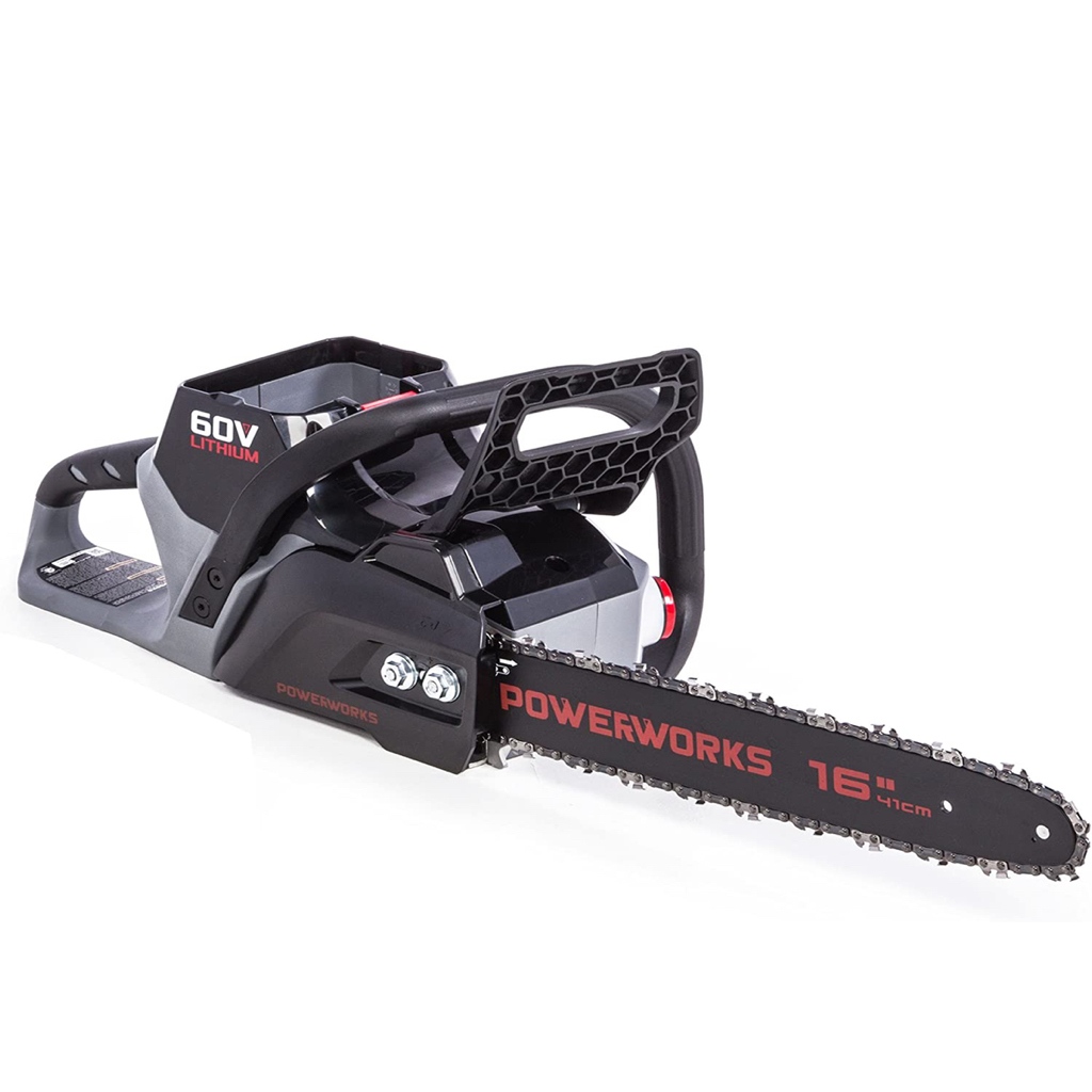 POWERWORKS 60V 16 Inch Brushless Chainsaw, Battery and charger Not Included(Old Style) - $79.99