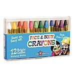 Dress Up America 12 Color Face Paint Safe &amp; Non-Toxic Face and Body Crayons - Halloween Makeup - Made in Taiwan $7.98