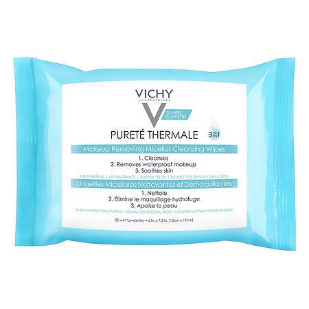 Vichy Purete Thermale 3 In 1 Makeup Remover Wipes With Micellar