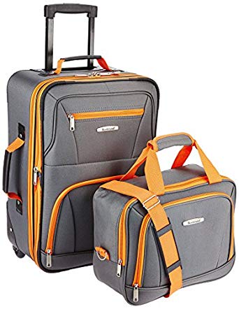 Rockland Luggage Rio 2 Piece Carry on Luggage Set Charcoal - Rockland Luggage Luggage Sets $28.05