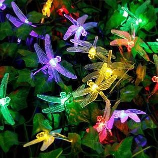 Qedertek Solar Dragonfly Fairy String Lights 15.7ft 20 LED Outdoor Decorative lights (Multicolor) $8.99 + ship