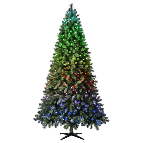 Evergreen Classics Prelit 435 Twinkly App-Controlled RGB LED Lights, Carolina Spruce Artificial Christmas Tree, 7.5' - $115
