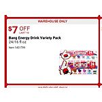 Bang Energy Drink Variety Pack - 24 x 16 fl oz cans - $25.99 after discount ($1.08 per can) - In Store Only.
