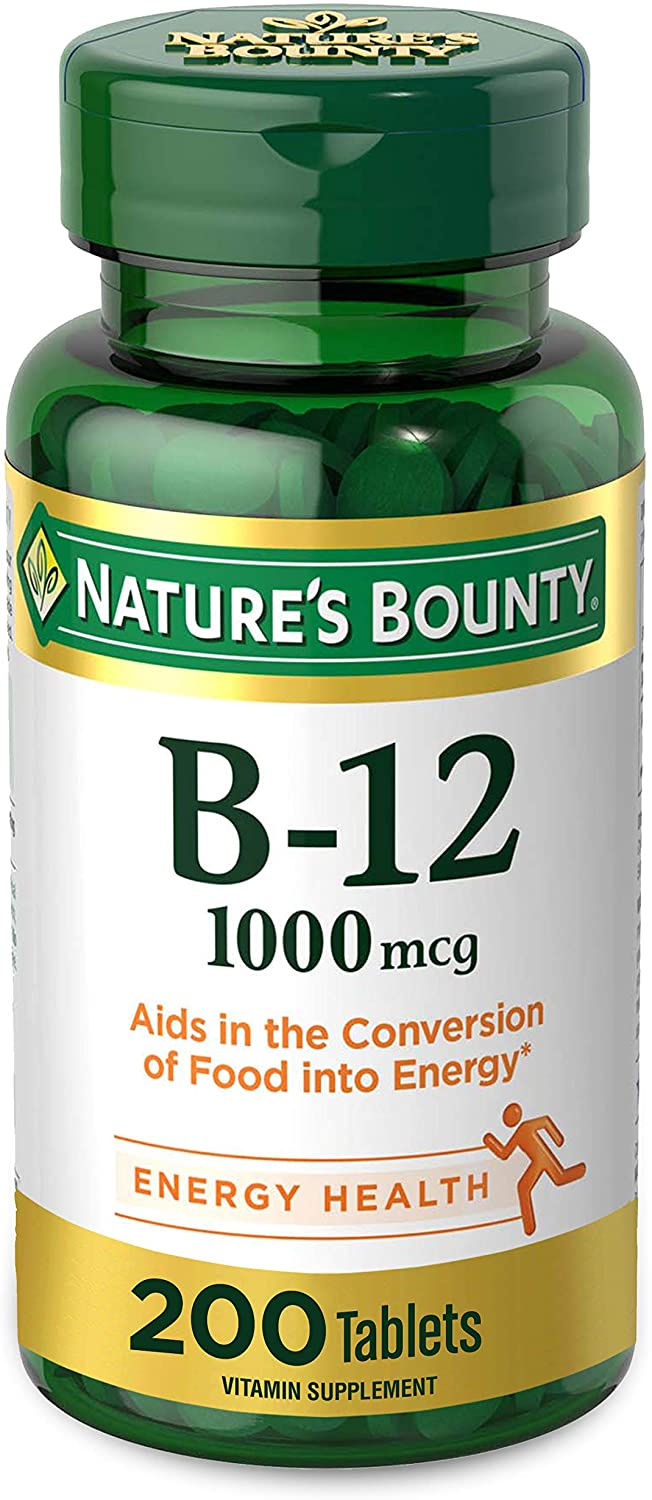 Amazon.com: Vitamin B12 by Nature's Bounty, Vitamin Supplement, Supports Energy Metabolism and Nervous System Health, 1000mcg, 200 Tablets: Health & Personal Care $6.73
