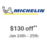 Michelin tires $130 instant saving