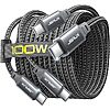 2-Pack 6.6' Jsaux 100W USB-C to USB-C Braided Fast Charging Cable $5.12 + Free Shipping w/ Prime or orders $35+