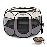 SereneLife On-The-Go Foldable Portable Pet Playpen (45&quot;x45&quot;x23&quot;) $16.96 + Free Shipping w/ Prime or on $35+