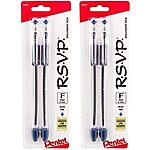 4-Count Pentel R.S.V.P. Ballpoint Pens (Fine Line, Blue Ink) $1.96 + Free Shipping w/ Prime or on $35+