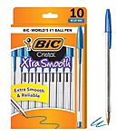 10-Count BIC Cristal Xtra Smooth 1.0mm Medium Point Ballpoint Pens (Blue) $1 + Free Shipping w/ Prime or on $35+