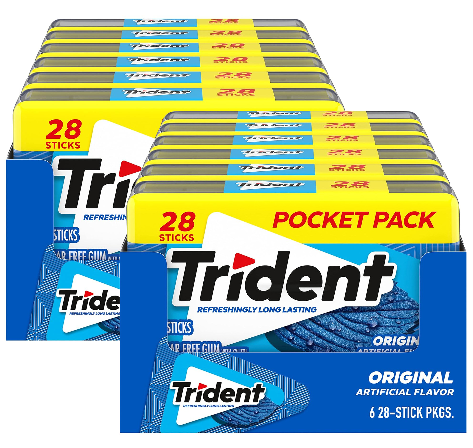 12-Pack 28-Piece Trident Original Sugar Free Gum $16.11 ($1.34 each pack) + Free Shipping