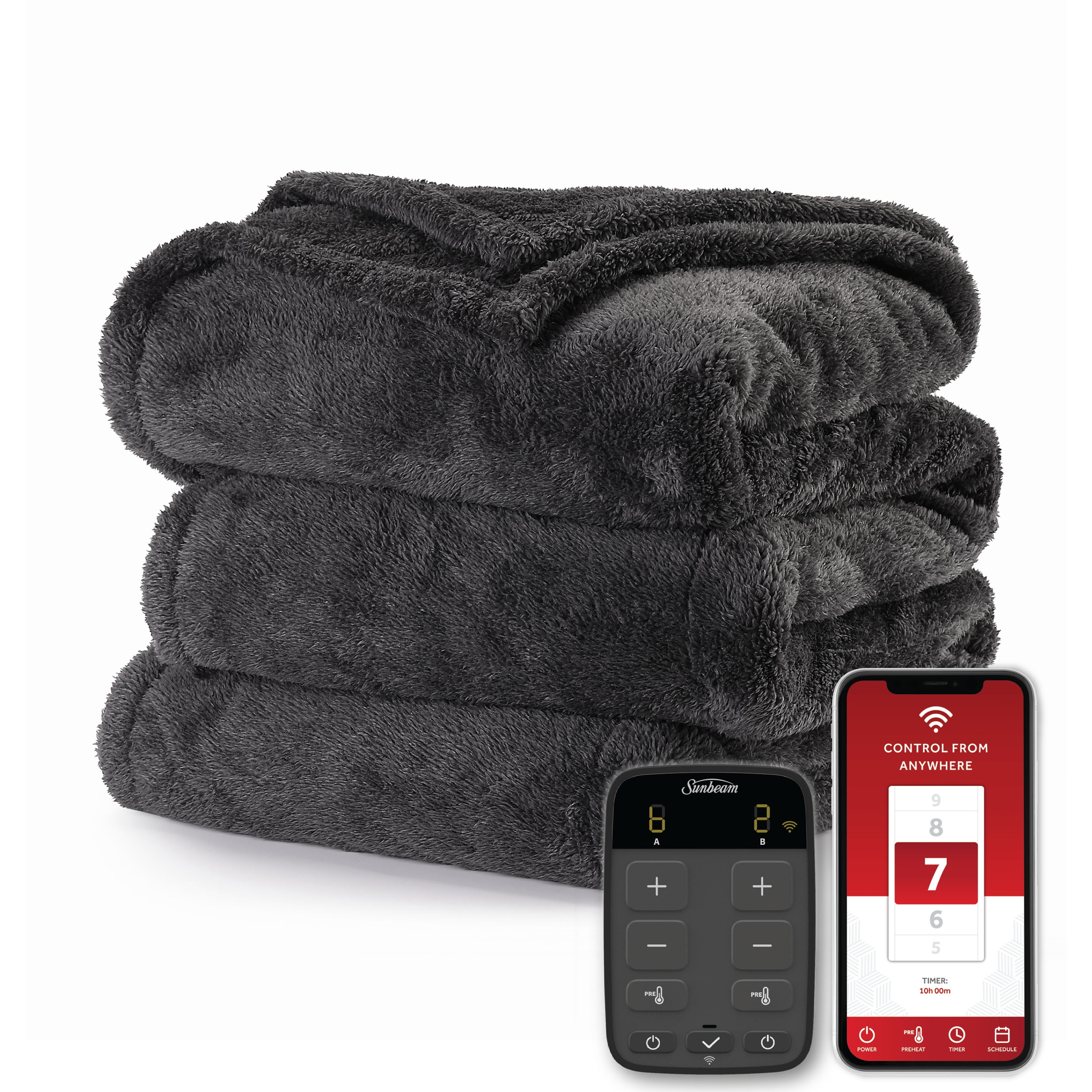 Sunbeam Connected WiFi Heated Blanket: Twin $16.60, Full $24.80, Queen $25.85 + Free S&H w/ Walmart+ or $35+