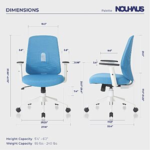 Prime Members Nouhaus Palette Ergonomic Office Chair Burgundy or