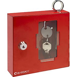 Barska Breakable Glass Window Emergency Key Lock Box with Attached Hammer $8.72 + Free Shipping w/ Prime or on $35+