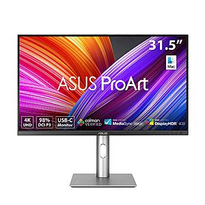 31.5" ASUS ProArt 4K 96W USB-C IPS DisplayHDR400 60Hz Professional Monitor $438.24 + Free Shipping