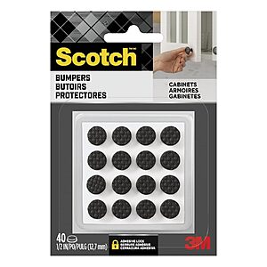 40-Piece Scotch Adhesive Bumper Pads (3/8" Round; Black) $4.99 + Free Shipping w/ Prime or on $35+