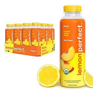 12-Pack 15.2-Oz Lemon Perfect Peach Flavored Lemon Water $13.50 w/ S&S + Free Shipping w/ Prime or on $35+