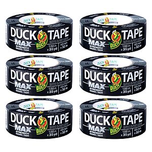 6-Pack Duck Brand Max Strength Duct Tape (Black; 1.88 Inch x 35 Yards) $23.25