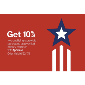 [Starts June 22] Target Circle Coupon for Active Military/Veterans: Two Separate Purchases 10% Off