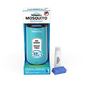 Thermacell Mosquito Repeller Patio Shield w/ 12-Hour Fuel Cartridge + 3 Mats $8.74 + Free Shipping w/ Prime or on $35+