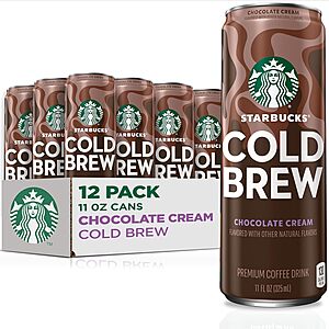 12-Pack 11-Oz Starbucks Cold Brew Coffee Cans (Various Flavors) from $20.60 w/ Subscribe & Save