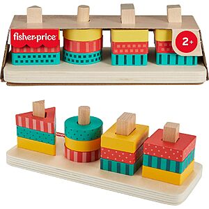 13-Piece Fisher-Price Wood Toddler Toy Shape Stacker $8.99 + Free Shipping w/ Prime or on $35+