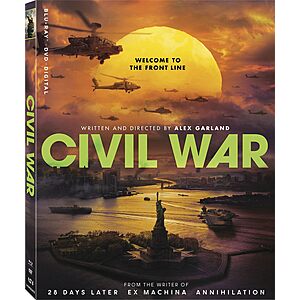 Civil War (Blu-ray + DVD + Digital) $7.50 + Free Shipping w/ Prime or Walmart+