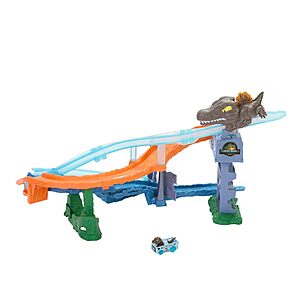 Hot Wheels RacerVerse Jurassic World Crash & Splash Track Set & Die-Cast Dinosaur Toy Car $13.49 + Free Shipping w/ Prime or on $35+