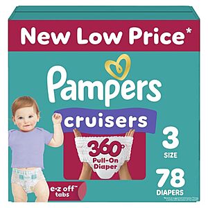 78-Count Pampers Cruisers 360 Pull-On Diaper (Size 3 only) .45 w/ Subscribe & Save