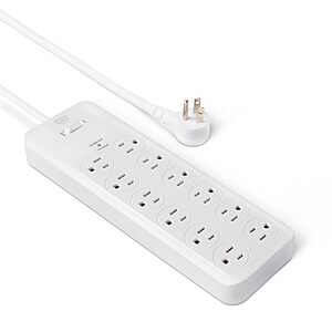12-Outlet Amazon Basics Surge Protector Power Strip (4000 Joules &amp; 8' Extension) $11.85