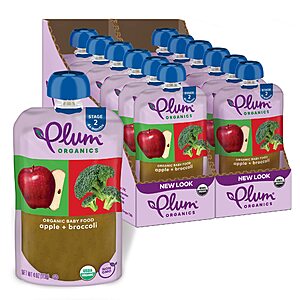 12-Pack 4-Oz Plum Organics Stage 2 Organic Baby Food (Apple and Broccoli) $7.75 w/ S&S + Free Shipping w/ Prime or on $35+