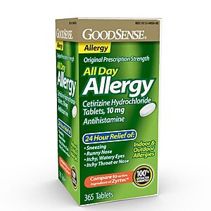 365-Count GoodSense All Day Antihistamine Tablets (10mg) $5.10 w/ Subscribe & Save